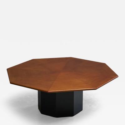 Monumental Octagonal Dining Table in Wood 1970s