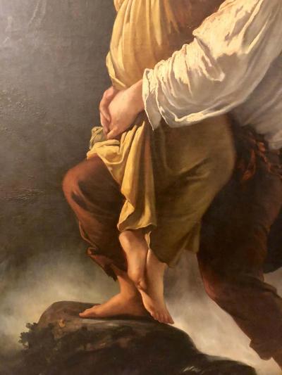 Monumental Oil on Canvas the Old Masters Style of a Maiden to Be Deflowered