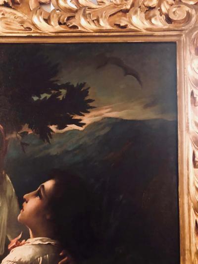 Monumental Oil on Canvas the Old Masters Style of a Maiden to Be Deflowered