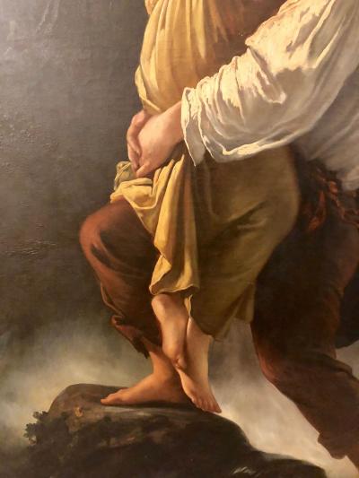 Monumental Oil on Canvas the Old Masters Style of a Maiden to Be Deflowered