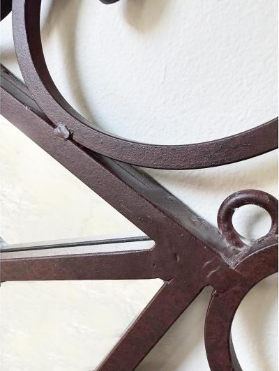 Monumental Ornate Vintage Scrolled Iron Wall Mirror