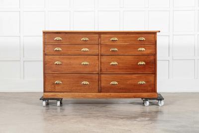 Monumental Pair 19thC English Mahogany Haberdashery Drawers