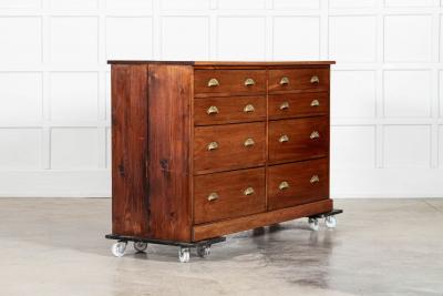Monumental Pair 19thC English Mahogany Haberdashery Drawers