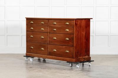 Monumental Pair 19thC English Mahogany Haberdashery Drawers