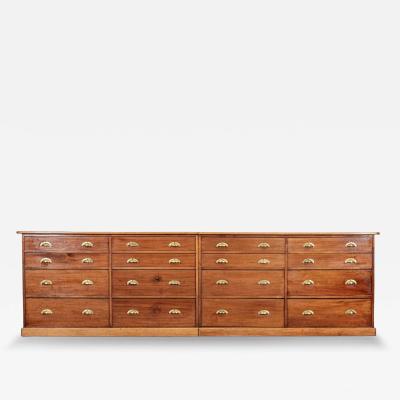 Monumental Pair 19thC English Mahogany Haberdashery Drawers