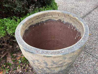 Monumental Pair Of Glazed Pottery Garden Urns