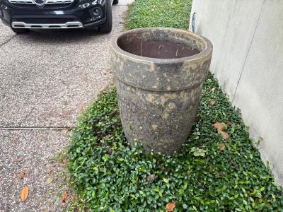 Monumental Pair Of Glazed Pottery Garden Urns