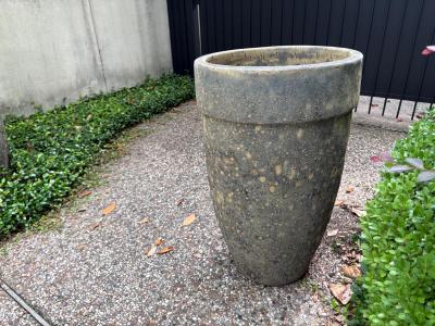Monumental Pair Of Glazed Pottery Garden Urns