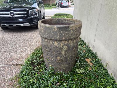 Monumental Pair Of Glazed Pottery Garden Urns