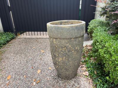 Monumental Pair Of Glazed Pottery Garden Urns