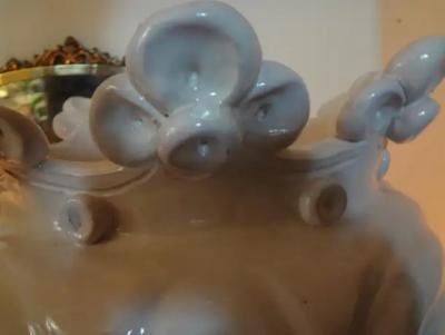 Monumental Pair of 20th Century of Italian Glazed Terracotta Bust Jardini res