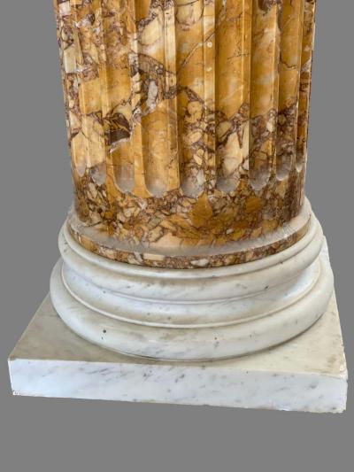 Monumental Pair of Italian Neoclassical Doric Marble Columns