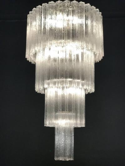 Monumental Pair of Italian Tronchi Chandeliers Murano 1980s
