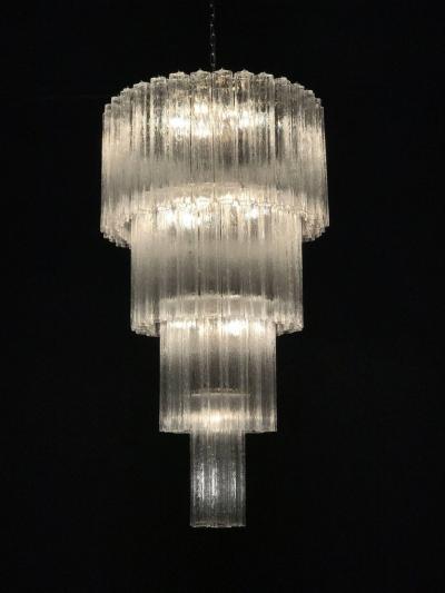 Monumental Pair of Italian Tronchi Chandeliers Murano 1980s