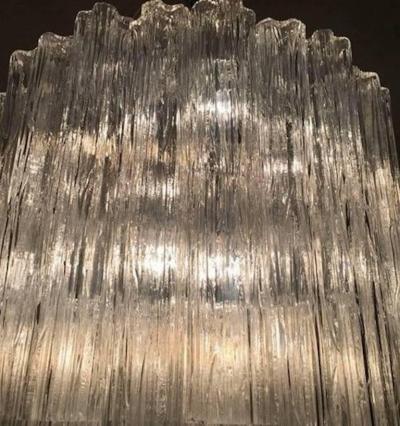 Monumental Pair of Italian Tronchi Chandeliers Murano 1980s