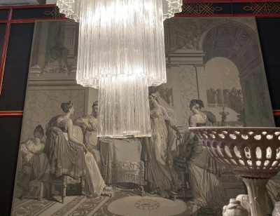 Monumental Pair of Italian Tronchi Chandeliers Murano 1980s