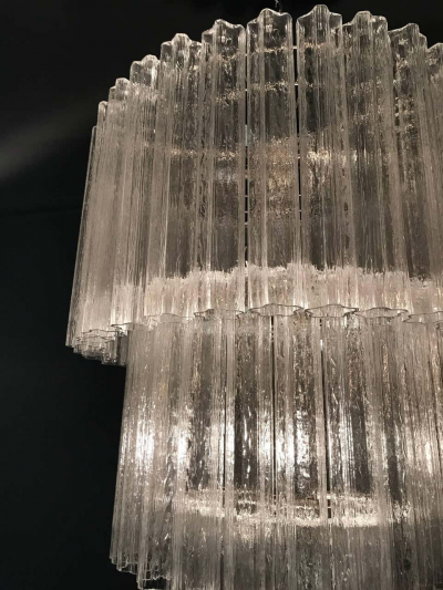 Monumental Pair of Italian Tronchi Chandeliers Murano 1980s