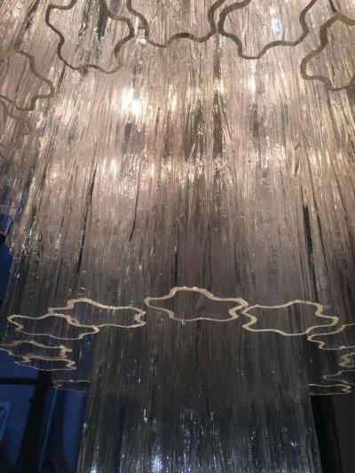 Monumental Pair of Italian Tronchi Chandeliers Murano 1980s