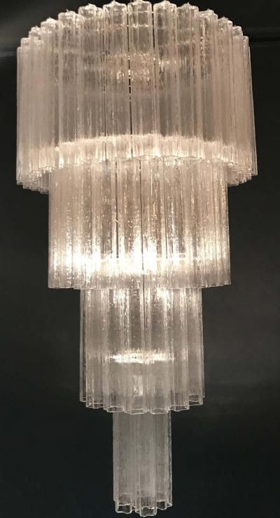 Monumental Pair of Italian Tronchi Chandeliers Murano 1980s