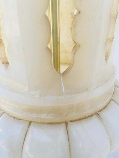 Monumental Pair of Marble Lamps Made in Italy