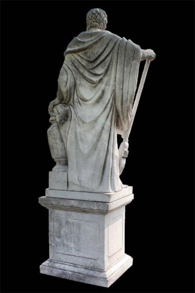 Monumental Pair of White Marble Statue of Classical Roman Figures