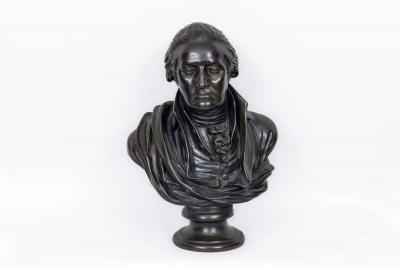 Monumental Patinated Bronze Bust of George Washington after William Rush 1817 