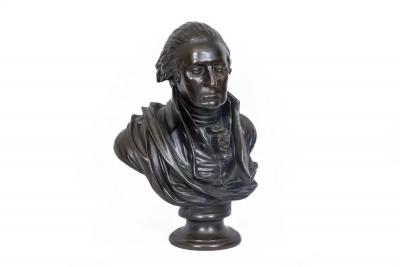 Monumental Patinated Bronze Bust of George Washington after William Rush 1817 