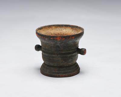 Monumental Patinated Cast Iron Mortar France 19th C