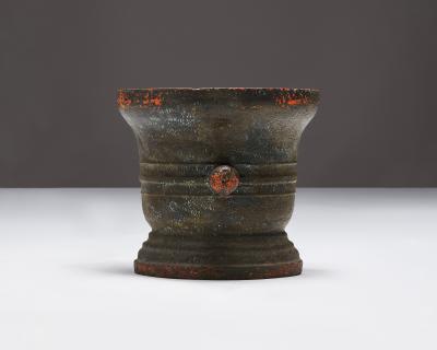 Monumental Patinated Cast Iron Mortar France 19th C