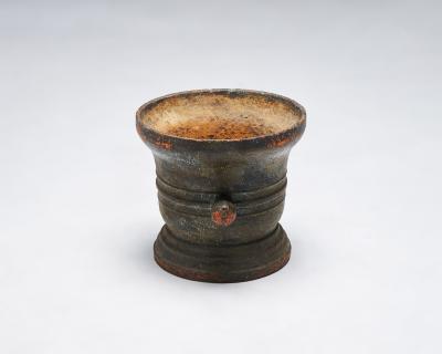 Monumental Patinated Cast Iron Mortar France 19th C