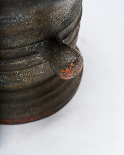 Monumental Patinated Cast Iron Mortar France 19th C