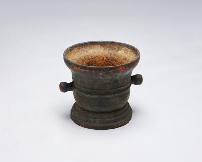 Monumental Patinated Cast Iron Mortar France 19th C