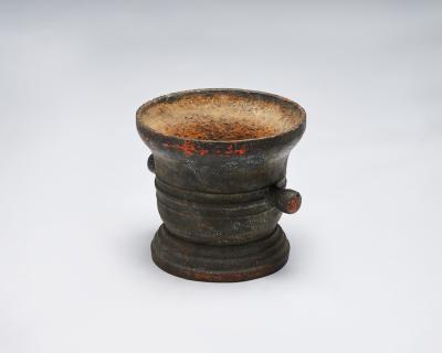 Monumental Patinated Cast Iron Mortar France 19th C