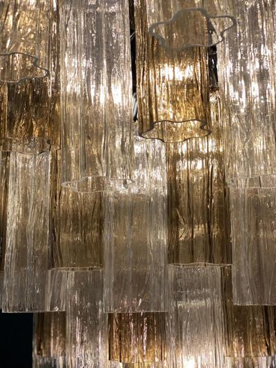 Monumental Smoke and Clear Murano Glass Tronchi Chandelier or Ceiling Light