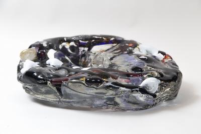 Monumental Vintage XX Century Large Murano Glass Sculptural Table Blob signed