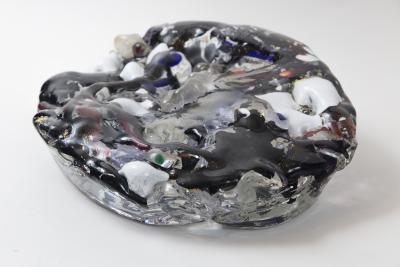 Monumental Vintage XX Century Large Murano Glass Sculptural Table Blob signed