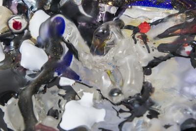 Monumental Vintage XX Century Large Murano Glass Sculptural Table Blob signed