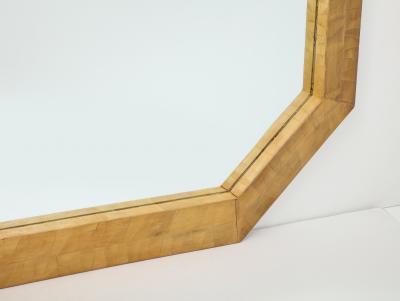 Monumental Wooden Parquetry Framed Mirror