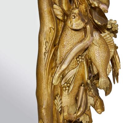 Monumental antique Rococo style carved giltwood mirror