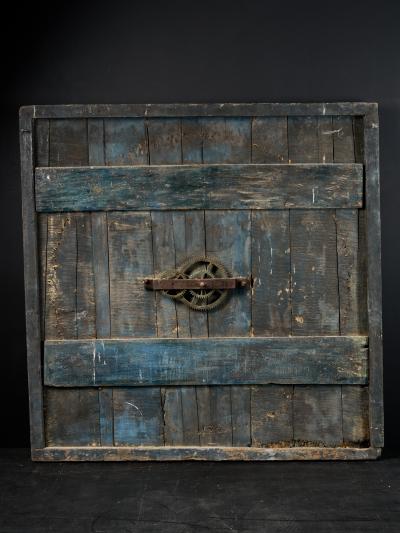 Monumental early 19th C Clock on a Polychromed panel