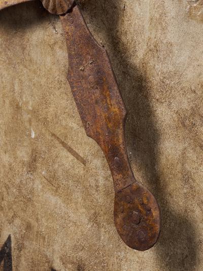 Monumental early 19th C Clock on a Polychromed panel