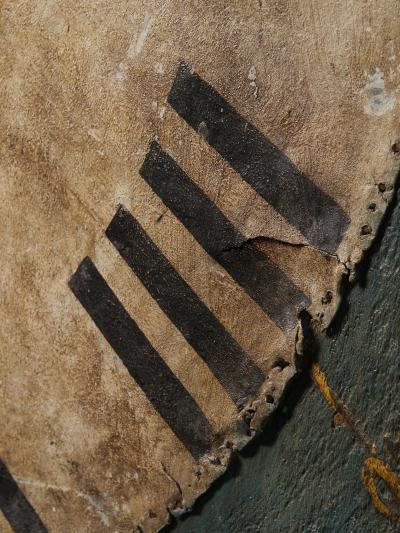 Monumental early 19th C Clock on a Polychromed panel