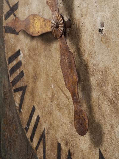 Monumental early 19th C Clock on a Polychromed panel