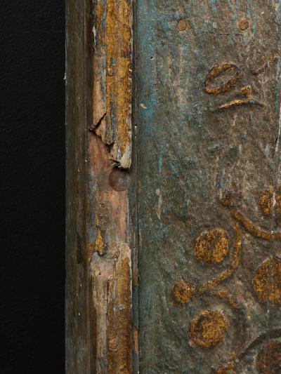 Monumental early 19th C Clock on a Polychromed panel