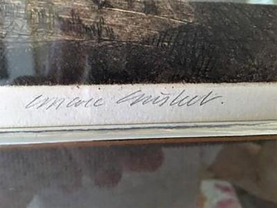 Moody Signed 1970s Manhattan Skyline Etching