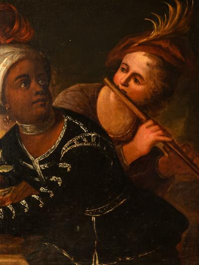 Moor Servant with Fruit basket Dutch School Oil on Canvas
