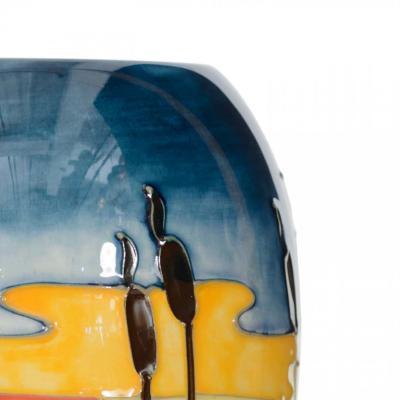 Moorcroft Ceramic Vase with Painted Sunset Scene