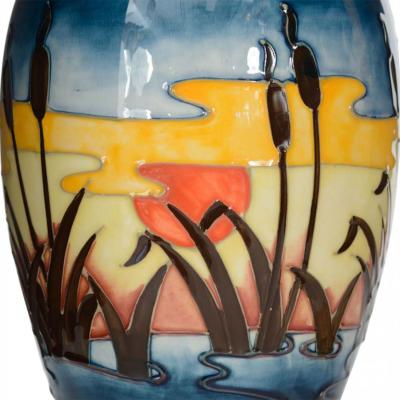 Moorcroft Ceramic Vase with Painted Sunset Scene