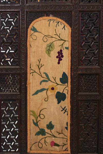 Moorish Carved Teak 3 Fold Screen