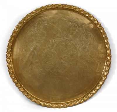 Moorish Round Brass Tray